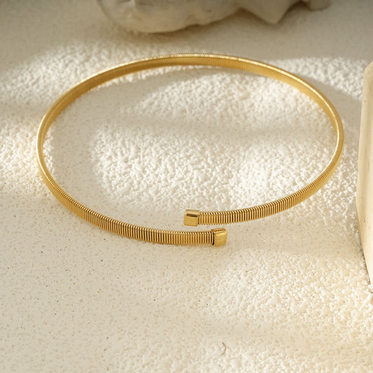 Bracelet de Bras Ouvert Doré Style Tubogas