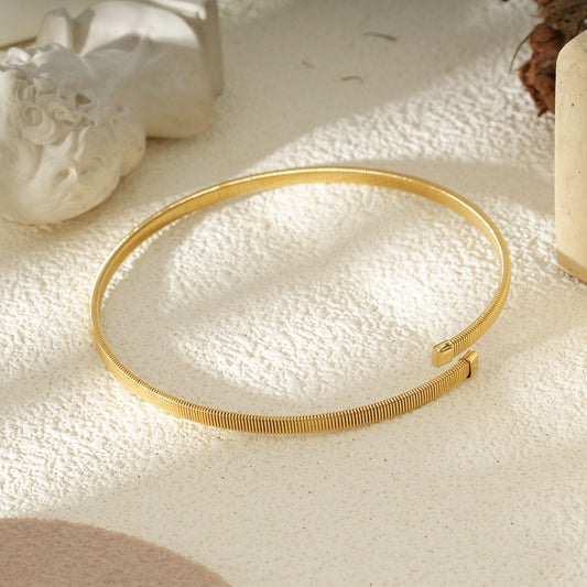 Bracelet de Bras Ouvert Doré Style Tubogas