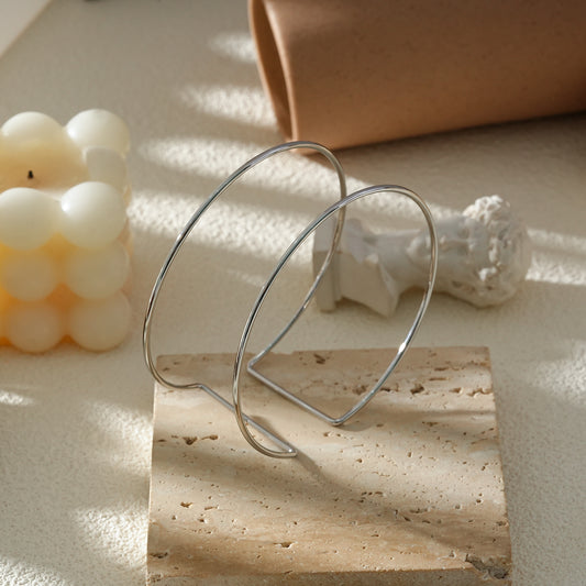 Bracelet de Bras Argenté Double Cercle Géométrique