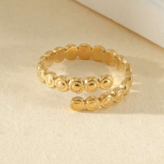 Bague d'orteil dorée ajustable mini ronds texturés