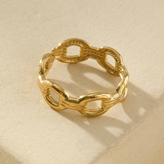 Bague d'orteil dorée ajustable à motif chaîne