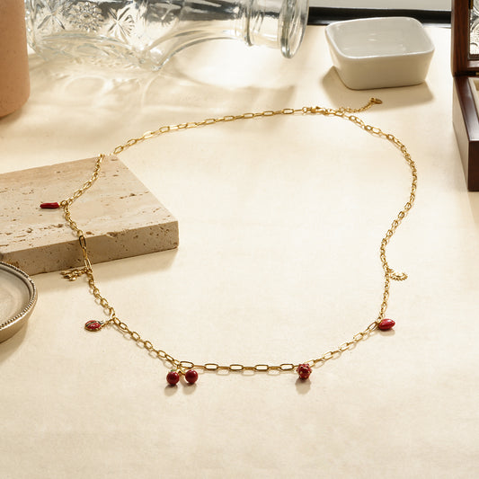 Chaîne de corps breloques cerise