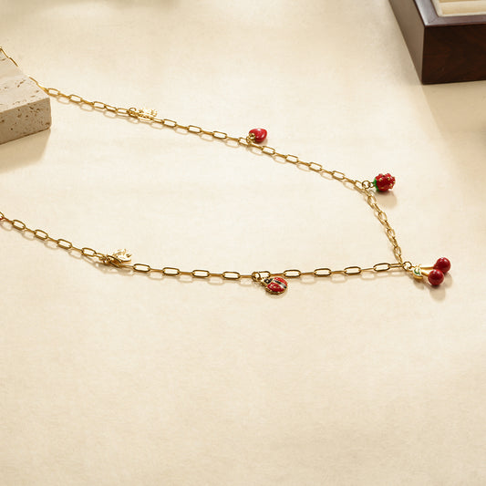Chaîne de corps breloques cerise