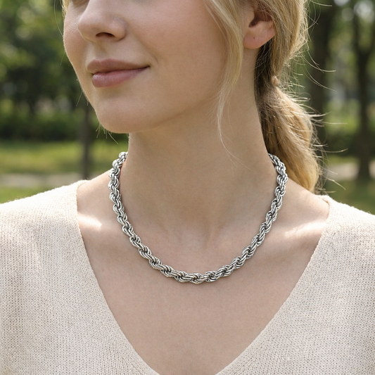 Collier chaîne torsadée effet corde
