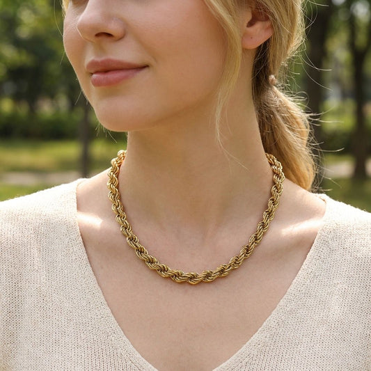 Collier chaîne torsadée effet corde