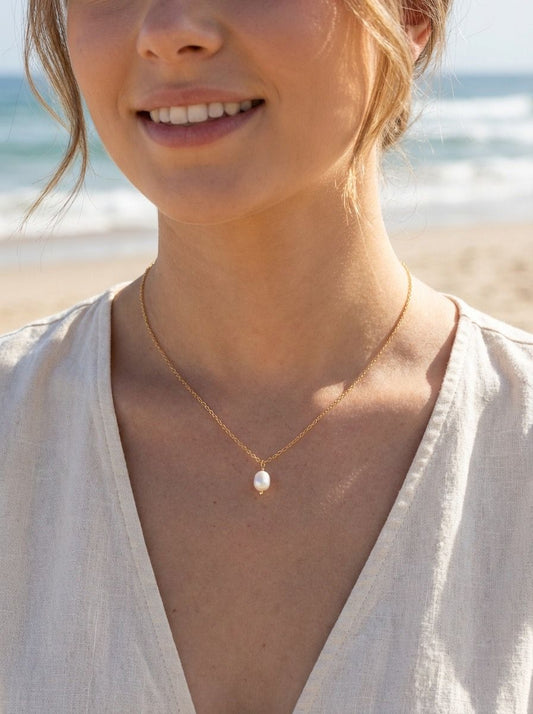 Chaîne de dos en Y ornée de six perles ovales