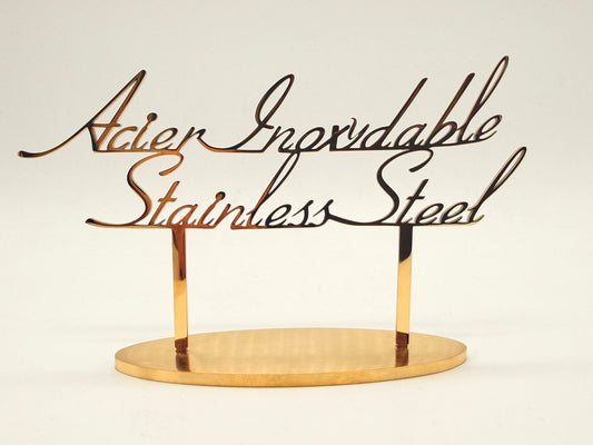 Présentoir pour acier inoxydable doré