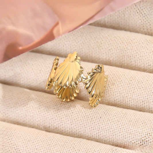 Bague Dorée Ouverte Coquillage Majestueux