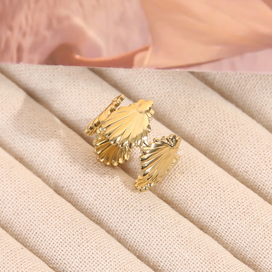 Bague Dorée Ouverte Coquillage Majestueux