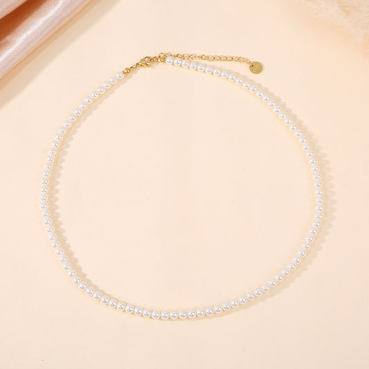 Collier chaîne perle synthétique