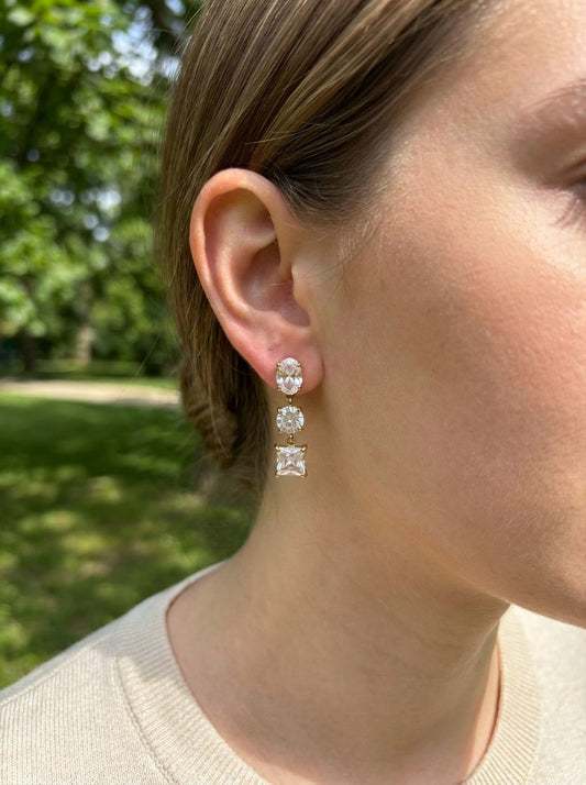 Boucles d’oreilles strass pendantes