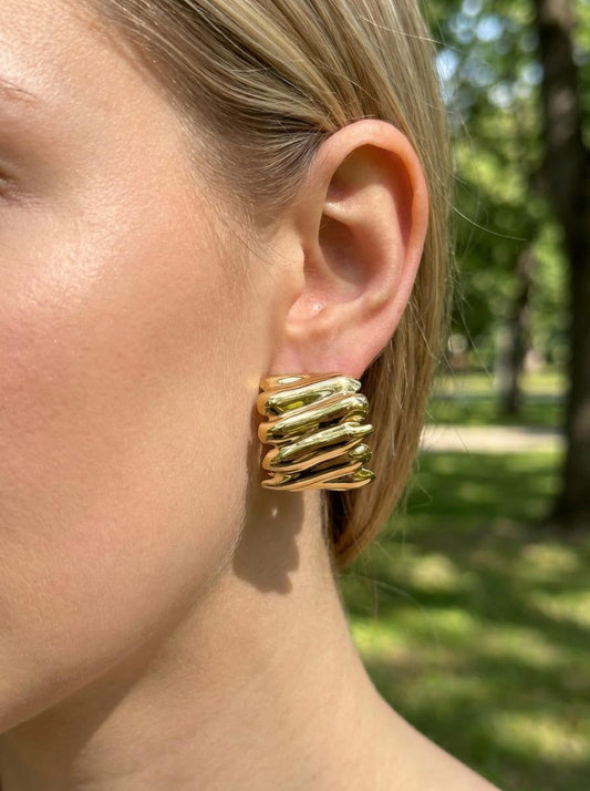 Boucles d'oreilles créoles ouvertes épaisses lisses