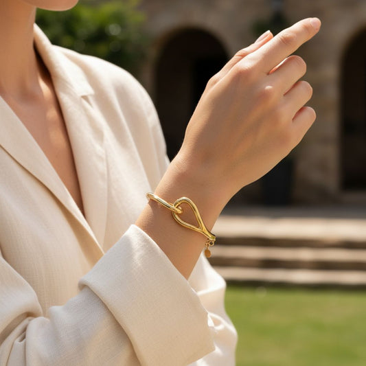 Bracelet rigide nœud avec chaîne