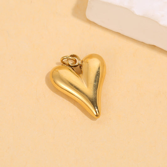 Lot de 3 pendentifs cœurs longs dorés