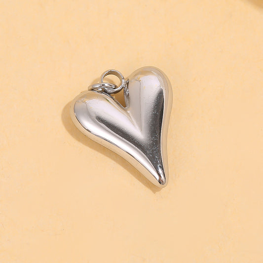 Lot de 3 pendentifs cœurs longs argentés