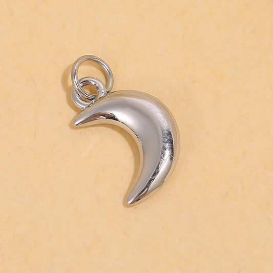 Lot de 3 pendentifs lunes argentées