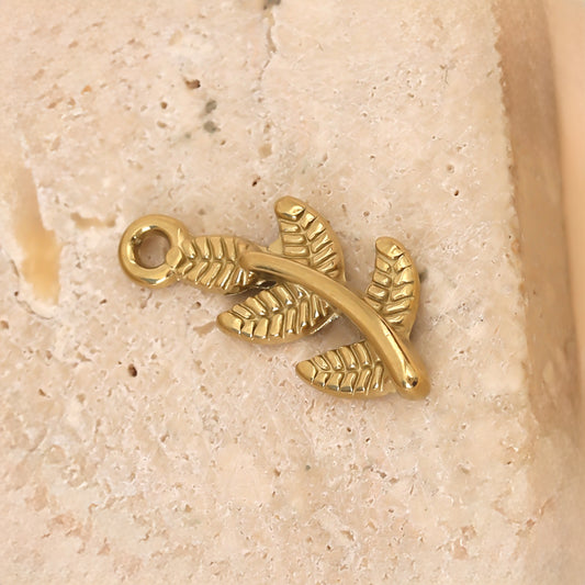 Lot de 3 Pendentifs Branche Dorée Feuillagée