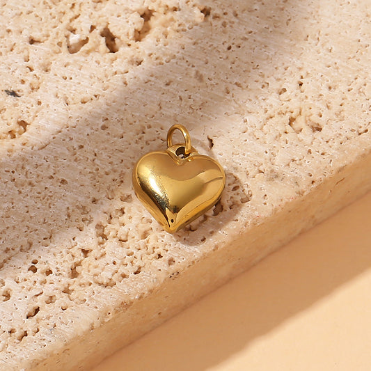 Lot de 3 pendentifs cœur bombé doré