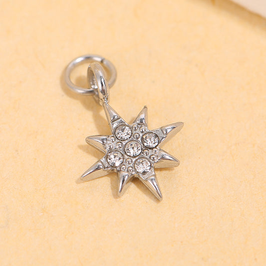 Lot de 3 pendentifs étoile strass argentée