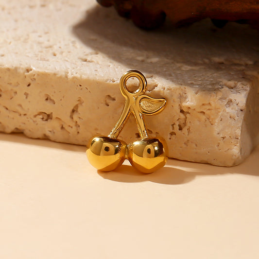 Lot de 3 pendentifs cerises dorées