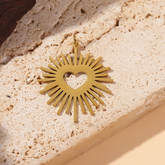 Lot de 3 pendentifs cœurs avec traits dorés