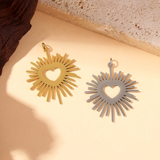 Lot de 3 pendentifs cœurs avec traits dorés