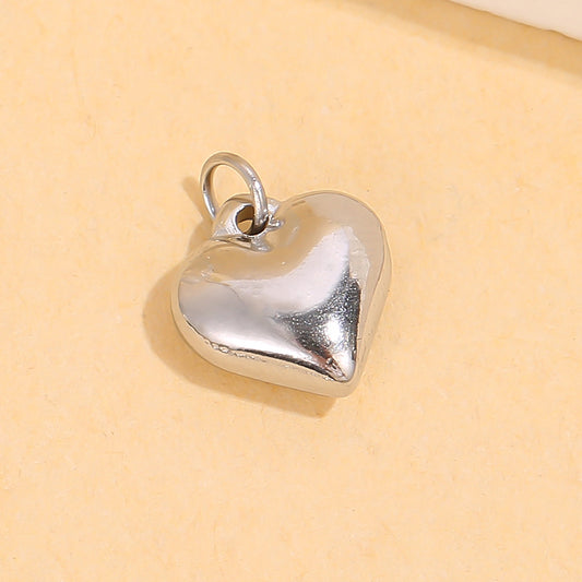 Lot de 3 pendentifs cœurs bombés argentées