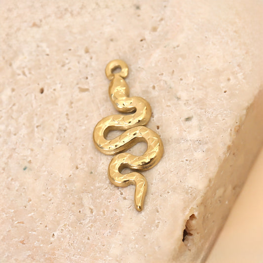 Lot de 3 Pendentifs Serpent Doré Martelé