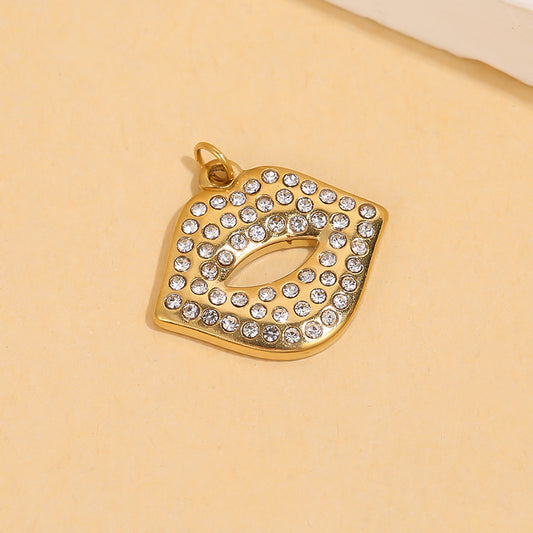 Lot de 3 pendentifs lèvres strass