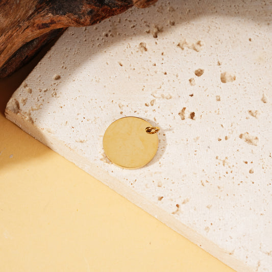 Lot de 3 pendentifs doré rond lisse effet miroir