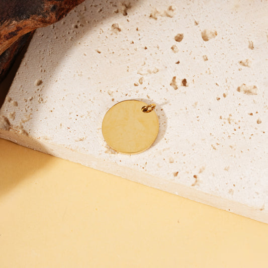 Lot de 3 pendentifs doré rond lisse effet miroir