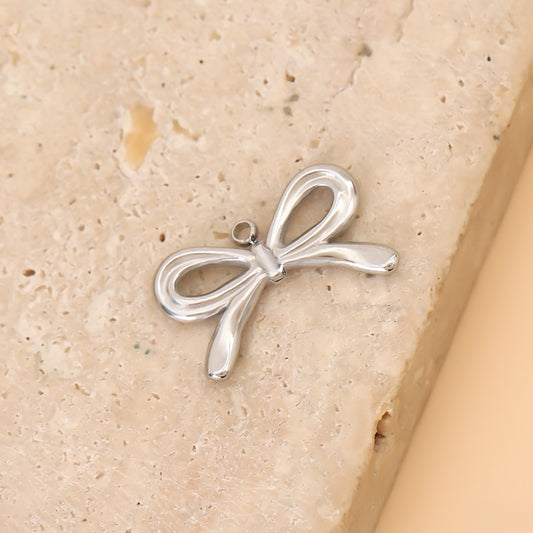 Lot de 3 Pendentifs Nœud Romantique Argenté