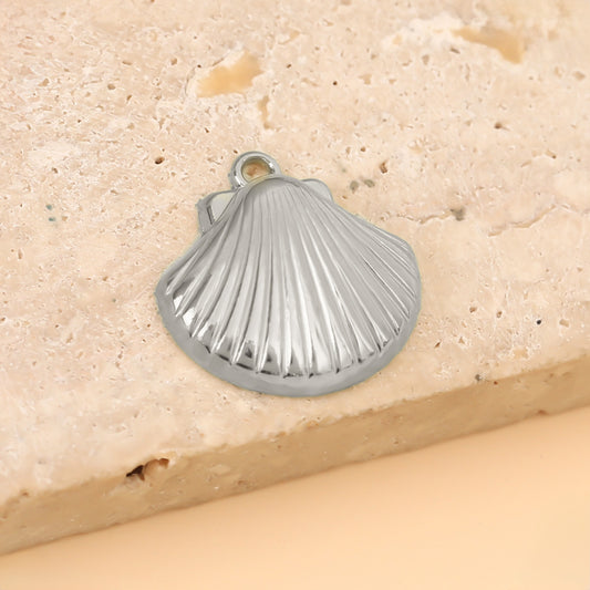 Lot de 3 Pendentifs Grand Coquillage Mer Argenté