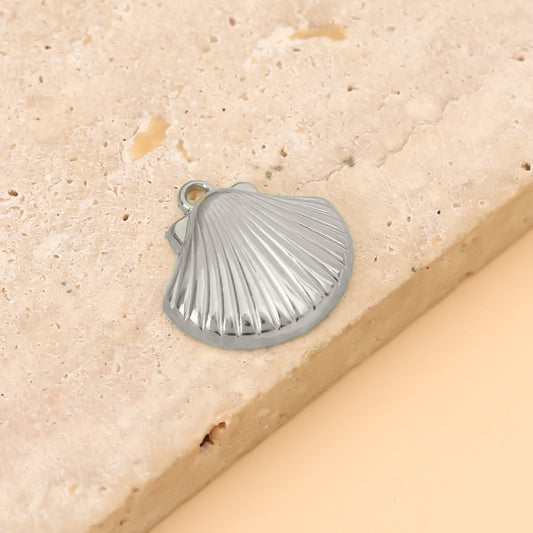 Lot de 3 Pendentifs Grand Coquillage Mer Argenté