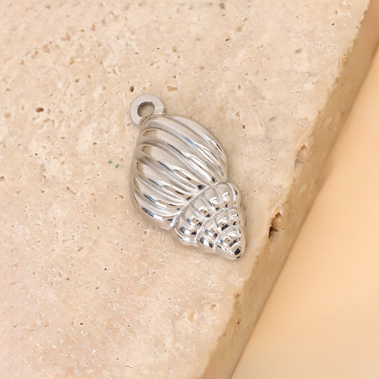 Lot de 3 Pendnetifs Coquillage Spirale Argenté