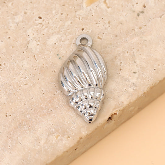 Lot de 3 Pendnetifs Coquillage Spirale Argenté