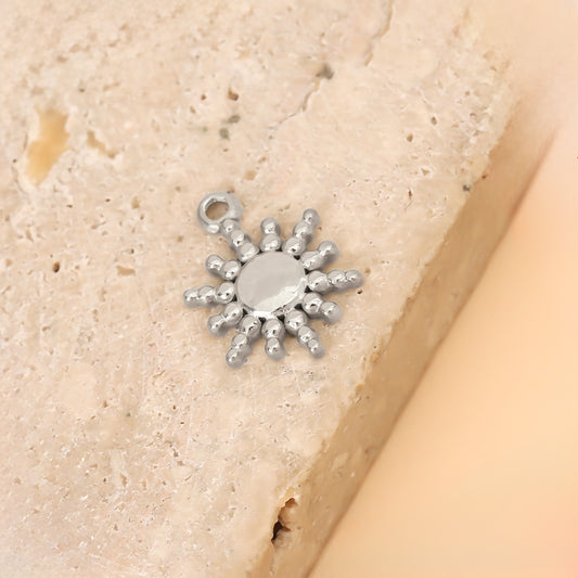 Lot de 3 Pendentif Soleil Brillant Argenté