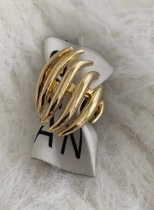 Bague ajustable dorée épaisse multi-branches sculpturales