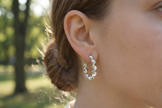 Boucles d'oreilles créole ouverte torsadé