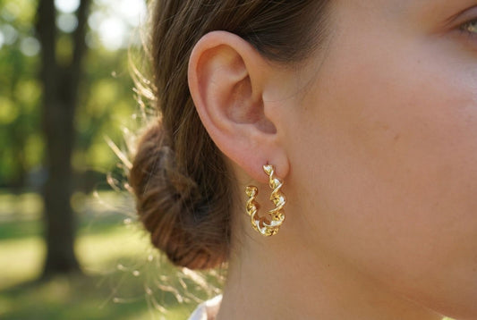 Boucles d'oreilles créole ouverte torsadé