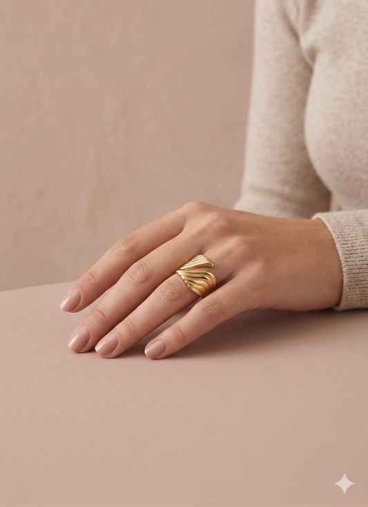 Bague à relief ondulé