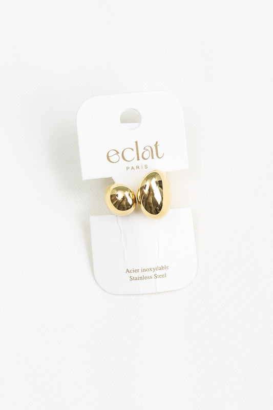 Bague dorée ouverture motif arrondi