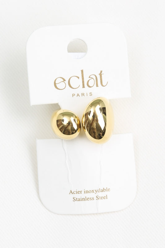 Bague dorée ouverture motif arrondi