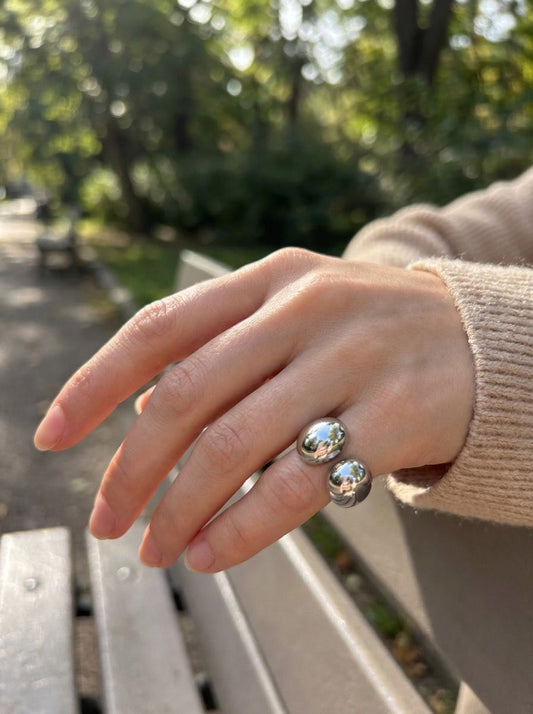 Bague ouverture motif arrondi