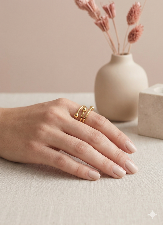 Bague ajustable ouverture avant double anneau à billes