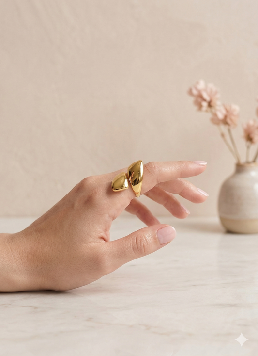 Bague ajustable ouverture avant asymétrique