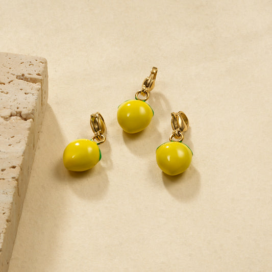 Lot de 3 pendentifs citrons jaunes