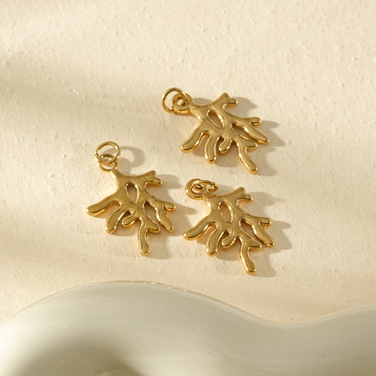 Lot de 3 pendentifs corail bombé lisse