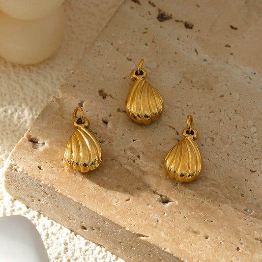 Lot de 3 Pendentifs Coquillage Style Bord de Mer Doré