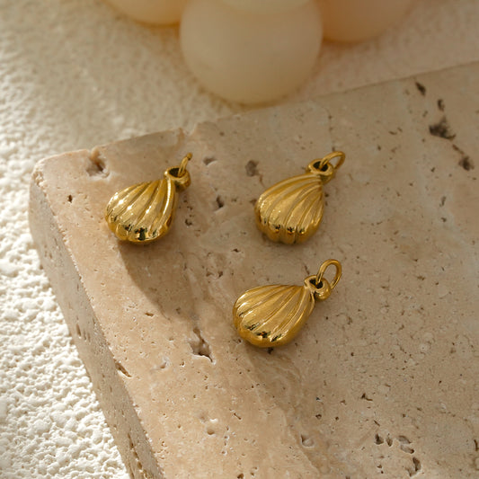 Lot de 3 Pendentifs Coquillage Style Bord de Mer Doré